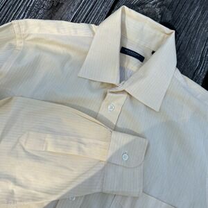 Burberry London Men's 16-34 Yellow Long‎ Sleeve Button Up All Cotton Shirt